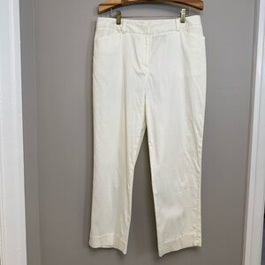 Jones New York Cream High Rise Straight Crop Pants